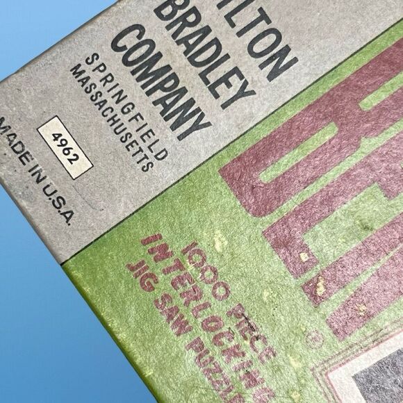 Vintage 1968 Milton Bradley Big Ben Mountains A Glow Jigsaw Puzzle 1000 Pieces - Picture 2 of 5